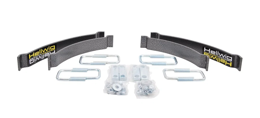 1250 – HELLWIG Helper Spring Kit, Leaf Spring Design Rear Upper 1000 Pound Load Capacity Set Of 2 With 2 Springs/ U B...